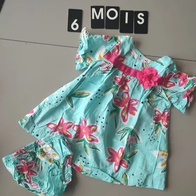 Ensemble bébé fille – Robe + Bloomer fleuri – Gémo – 6 mois – AnneLiseFinds